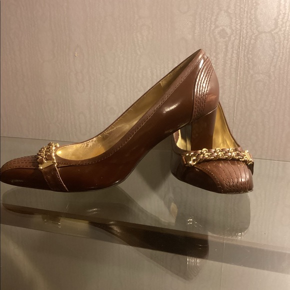 ENZO ANGIOLINI CHOCOLATE BROWN LEATHER HEELS SZ 8.5. - Picture 4 of 8